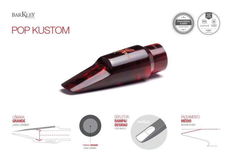 BOQUILLA BARKLEY SAXO TENOR POP 8 KUSTOM ROJA - Imagen 3