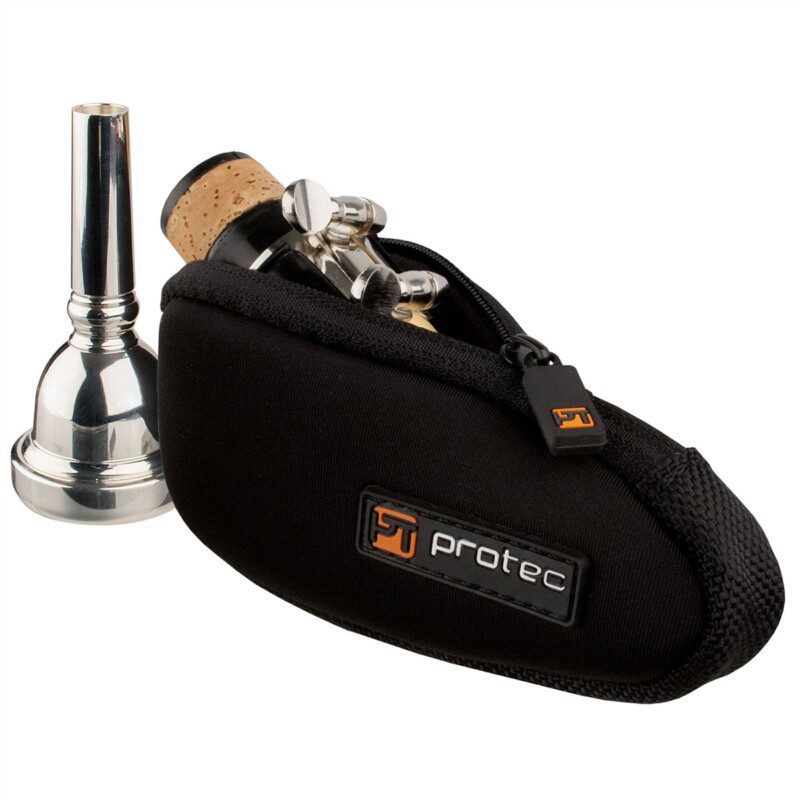 Funda para boquilla de trombón, saxofón alto y clarinete (neopreno), individual (negra)