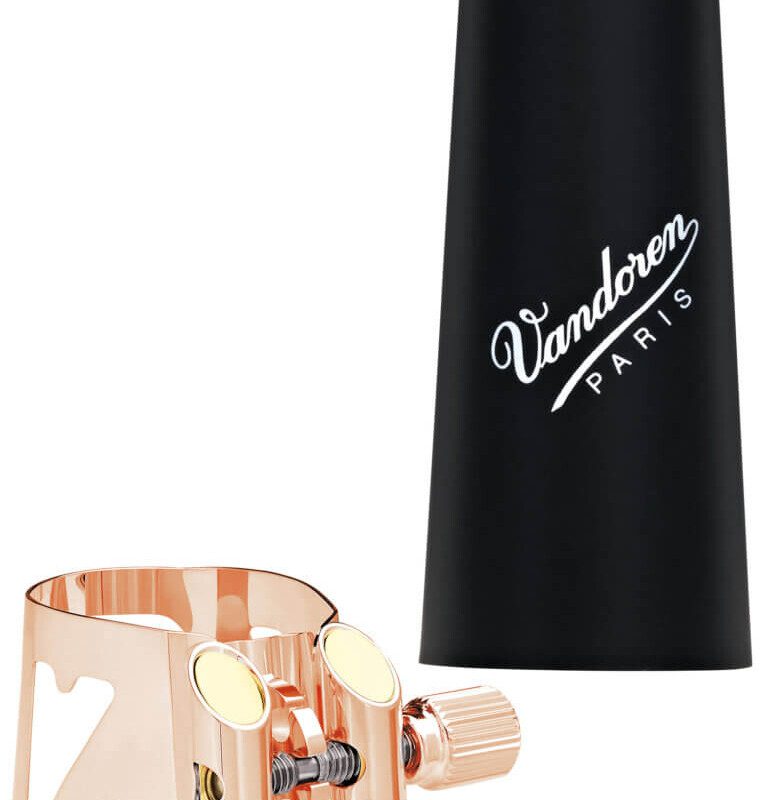 Abrazadera Oro Rosa y boquillero Vandoren Optimum Para Clarinete Bb LC01PGP