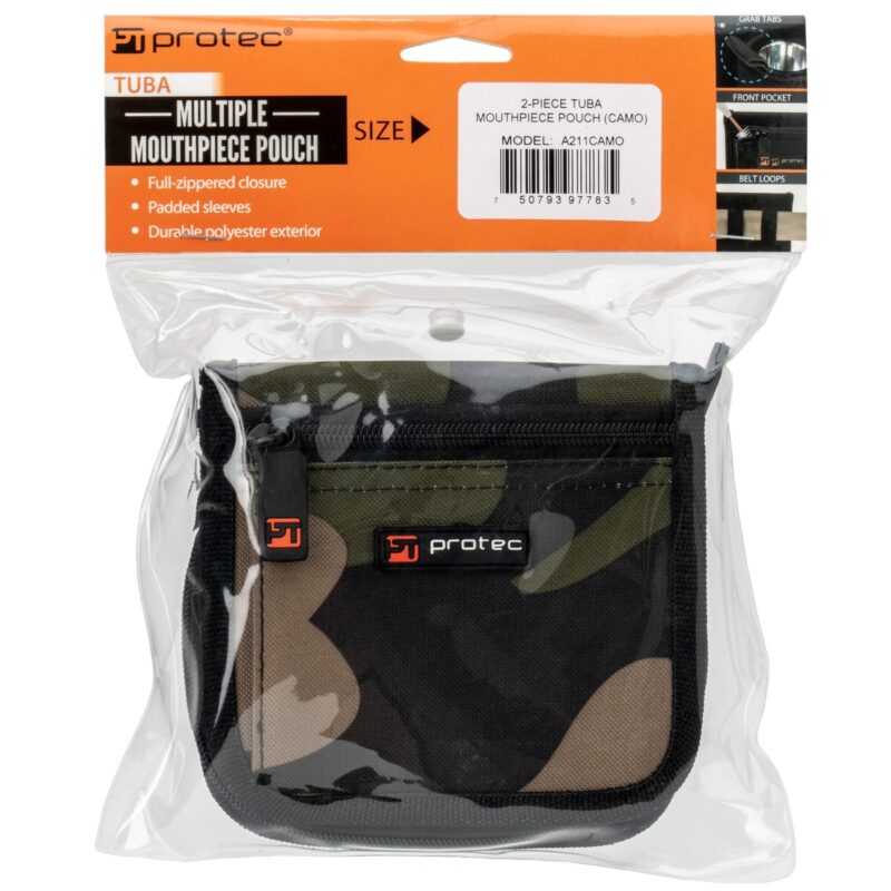 Funda Protec para boquilla de tuba - Nylon con cierre de cremallera, 2 piezas (Camuflaje) - Imagen 5