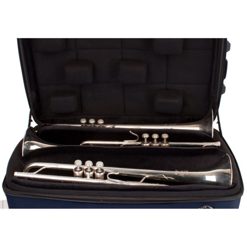 Estuche Protec para trompeta - ABS con cremallera, individual, doble  (Azul) - Imagen 3