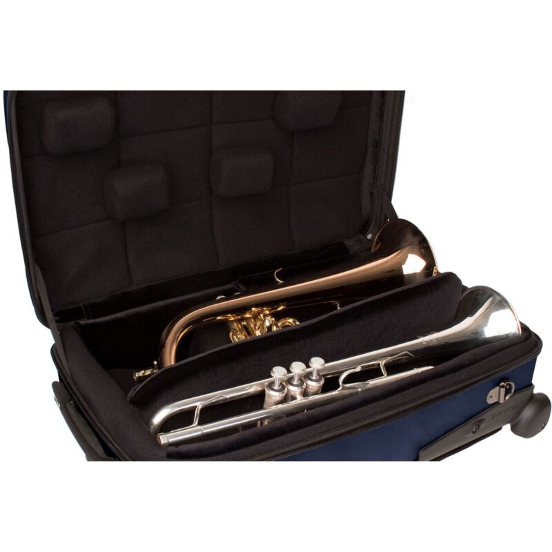 Estuche Protec para trompeta - ABS con cremallera, individual, doble  (Azul) - Imagen 4
