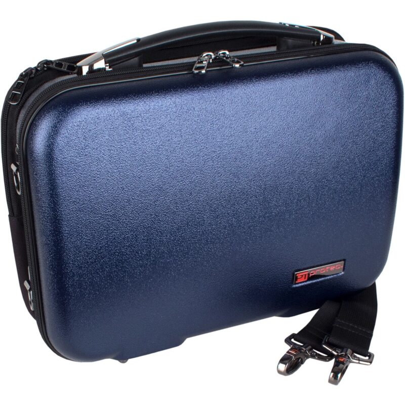 Estuche Protec para clarinete, Sib - Cremallera, con bolsillo extraíble para partituras (azul)