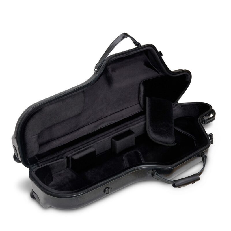 Estuche Protec para saxofón barítono con ruedas, cremallera, en Si bemol y La (negro) - Imagen 9