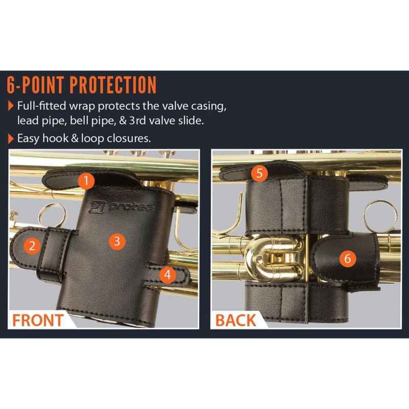 Protector Protec de válvula de trompeta - Cuero, 6 puntas - Imagen 2