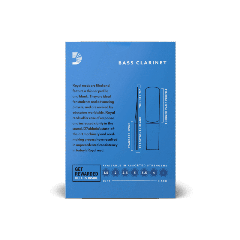 Cañas Para Clarinete Bajo Royal By D'Addario - Imagen 4