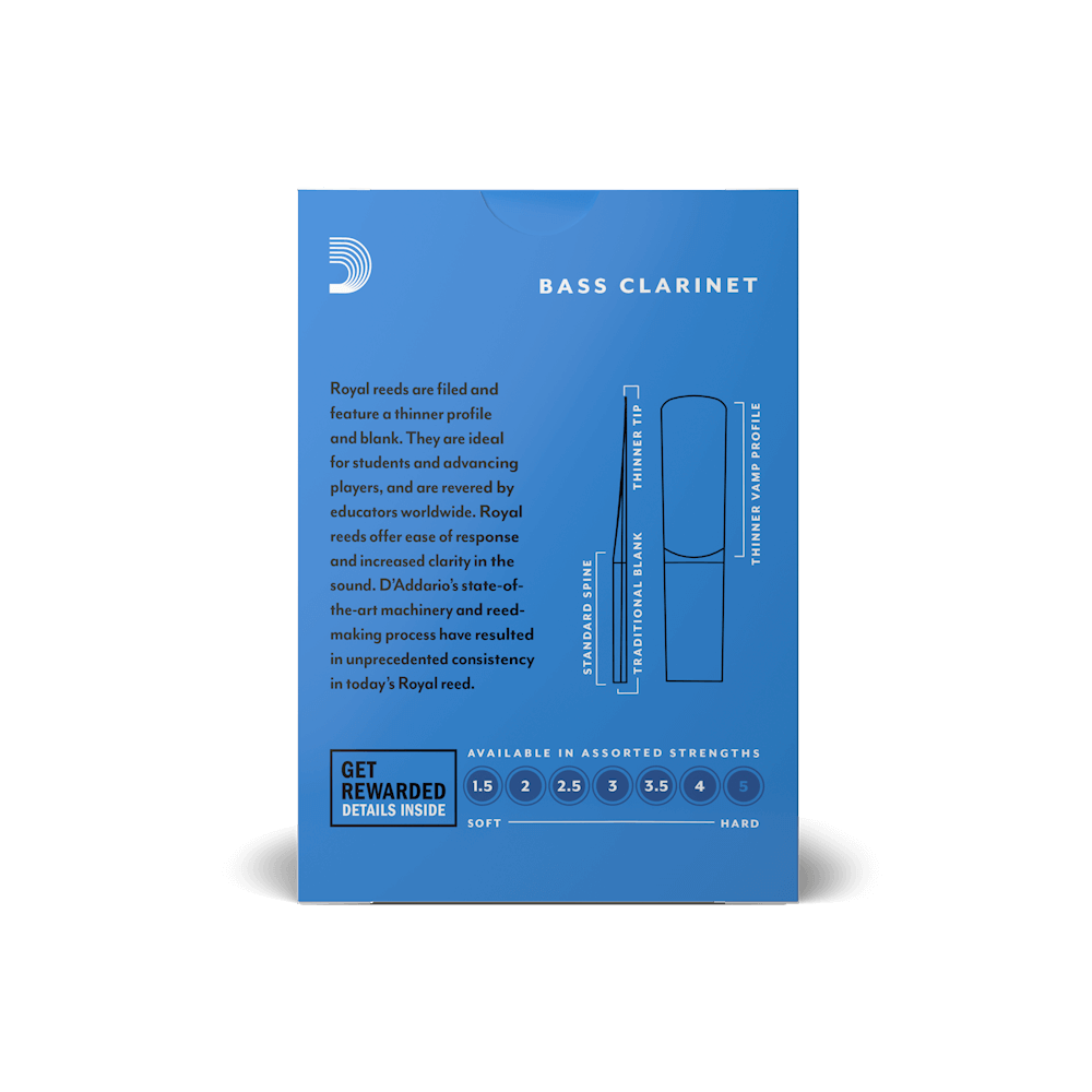 Cañas Para Clarinete Bajo Royal By D'Addario - Imagen 4